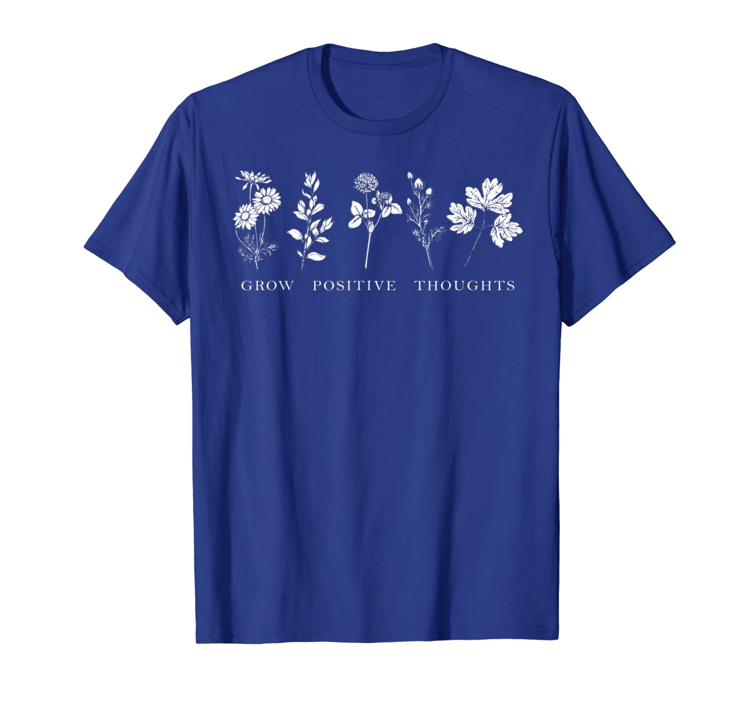 

grow positive thoughts summer gifts wild flowers t-shirt, White;black