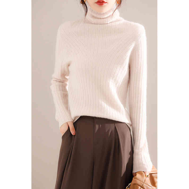 

women's sweaters cashmere sweater self-grown female high vest 21-fall and winter bottom shirt wdqd, White;black