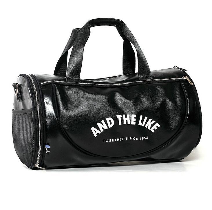 

Factory wholesale package outdoor leisure leather fitness bag large capacity portable sports handbag trend Korean version color leathers tra, Picture color