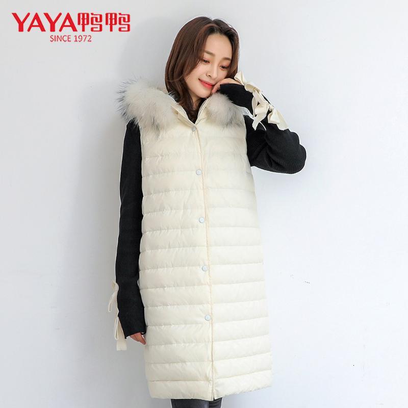 

Women's Down & Parkas YAYA Autumn Winter Cotton Vest Women Ladies Casual Waistcoat Female Sleeveless Long Jacket Slim Fit Warm Sim, Black