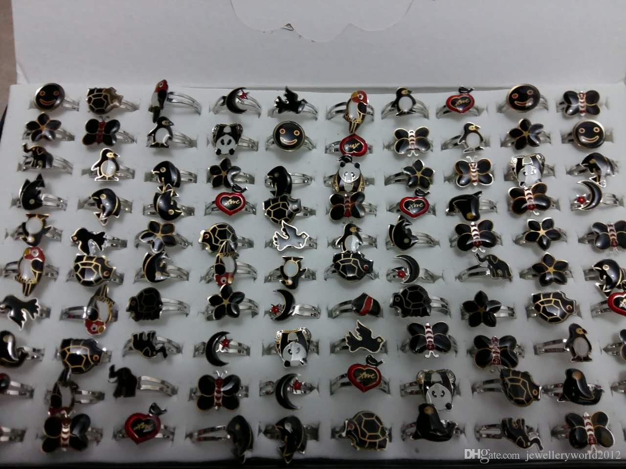 

cute cartoon animal mood ring mix design change colorto the temperature of your blood