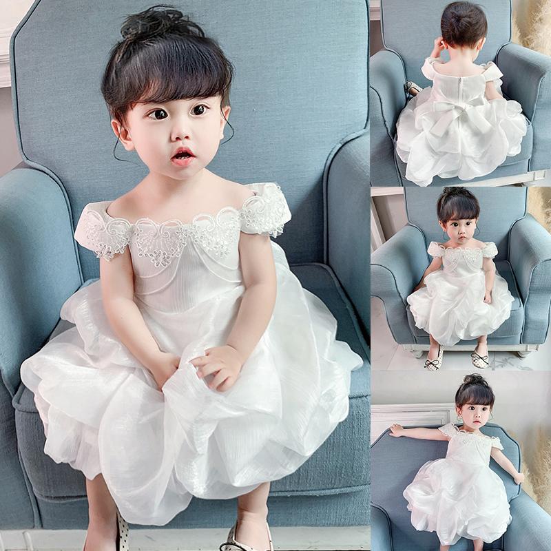 

Girl's Dresses PLBBFZ Baby Girl Dress Beads Flower Party Wedding Girls Baptism 1st Birthday Vestidos Born Lace, Red;yellow