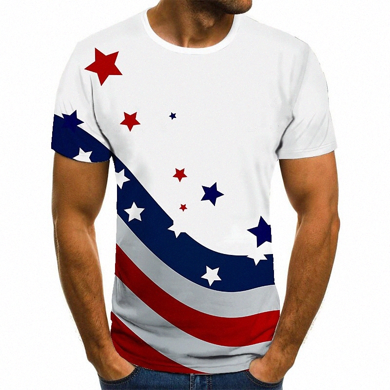 Men's Unisex Tee T shirt 3D Print Graphic Prints Flag Plus Size Round Neck Casual Daily Print Short Sleeve Tops Basic Fashion Designer Big a