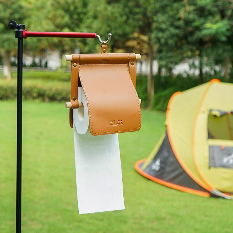 

Toilet Paper Holders 17x20CM Tissue Hanging Holder PU Waterproof Material Round Hook Case For Camping Home Bathroom Kitchen
