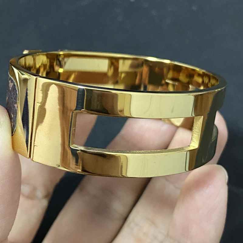 

Top Quality real leather lady bracelet extravagant women bangles gold silver rose titanium steel couple fashion jewelry wholesale, Black