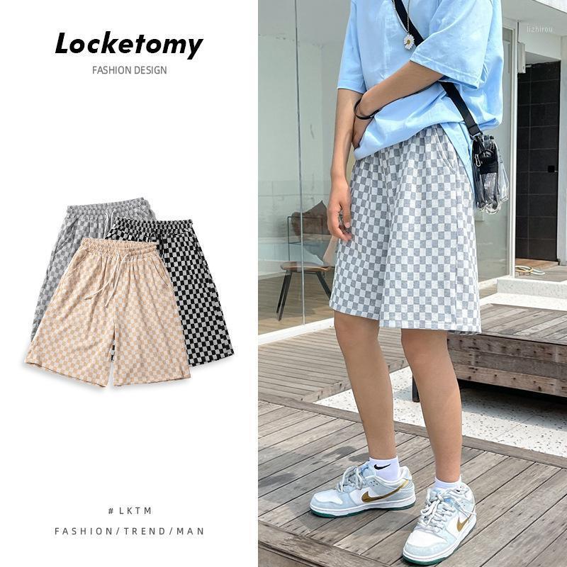 

Men' Shorts Women' Summer Casual Japan And South Korea Loose Straight Plaid Beach Sports Five-Point Pants 2021, Yellow