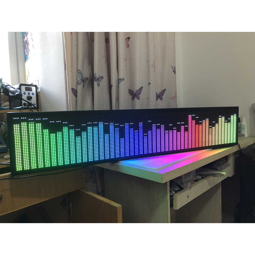 

RGB Full Color Music Spectrum Display Car Audio LED Voice Control Equalizer KTV Stage Bar Rhythm Light Aluminum Alloy Shell
