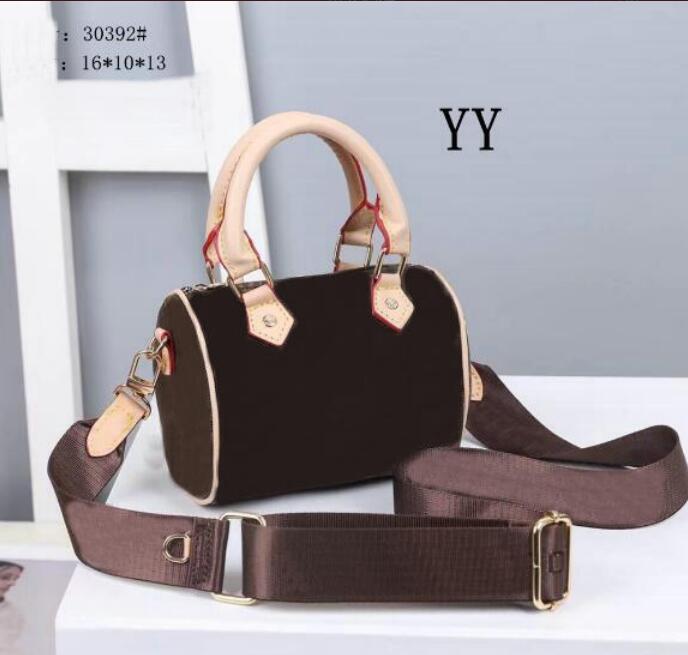 

high quality designer bags SPEEDYS handbags Women Genuine Leather Canvas strap shoulder bag crossbodys Bags mini tote bag M63258, Red