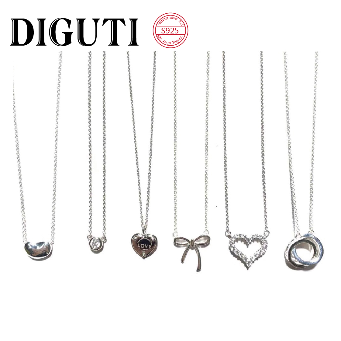 

Tiff s925 sterling silver pendant jewelry high-end craftsmanship, Must-have for ladies party,with official logo blue heart necklace wholesale