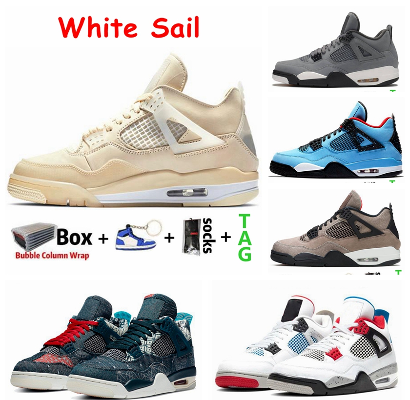 

2021 with box Jumpman 4s 4 Basketball shoes University blue Lightning white oero sail union noir Fire red bred Black Cat metallic purple air jordan aj4 jordan4s, 11