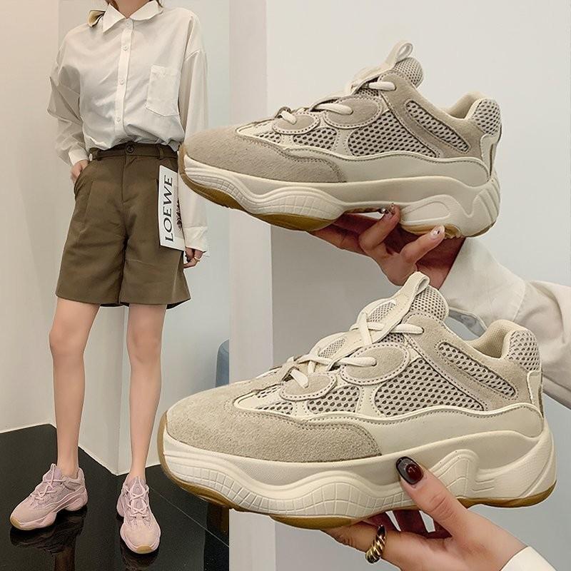 

Luxury Shoes Women's Brand Design Platform White Summer Breathable Mesh Sports Fashion Hollow Casual Boots, Black