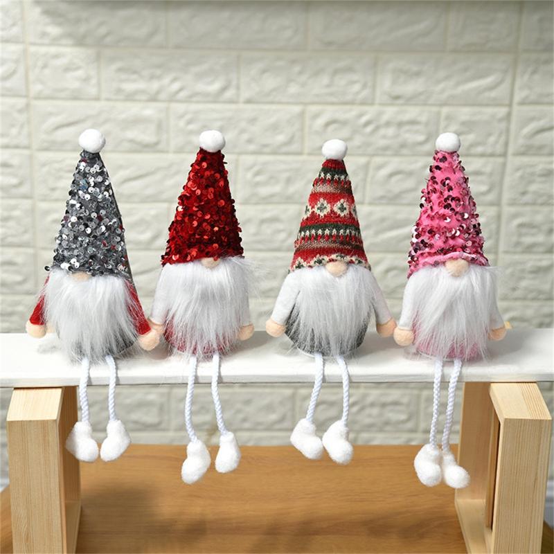 

Christmas Decorations Cute Doll Rudolph Gnome Plush Decoration Handmade Hanging Pendant Party Room Standing Post Tree Ornament