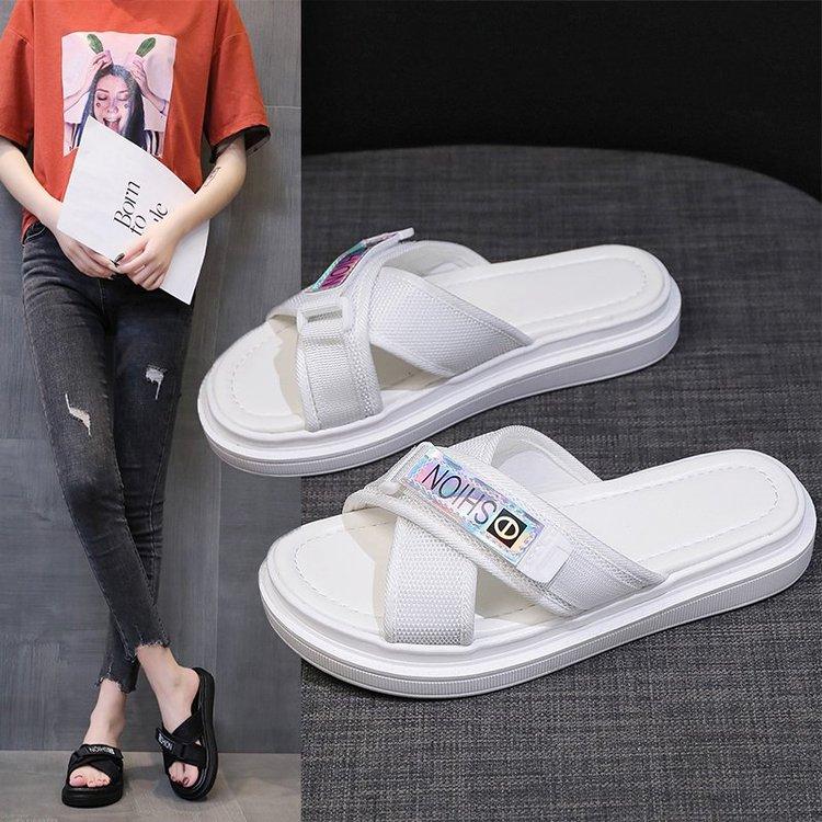 

Slippers Kick Pedal Women's 2021 Shoes Summer Thick-soled Sandals Fashion Outer Wear And Beach, Black