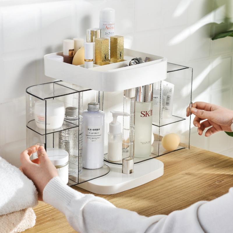 

Large Capacity Cosmetic Storage Box Desktop Clear Rangement Makeup Holder Boxes & Bins
