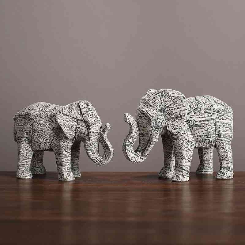 

American geometric origami elephant home resin panel living room porch wine TV cabinet decoration