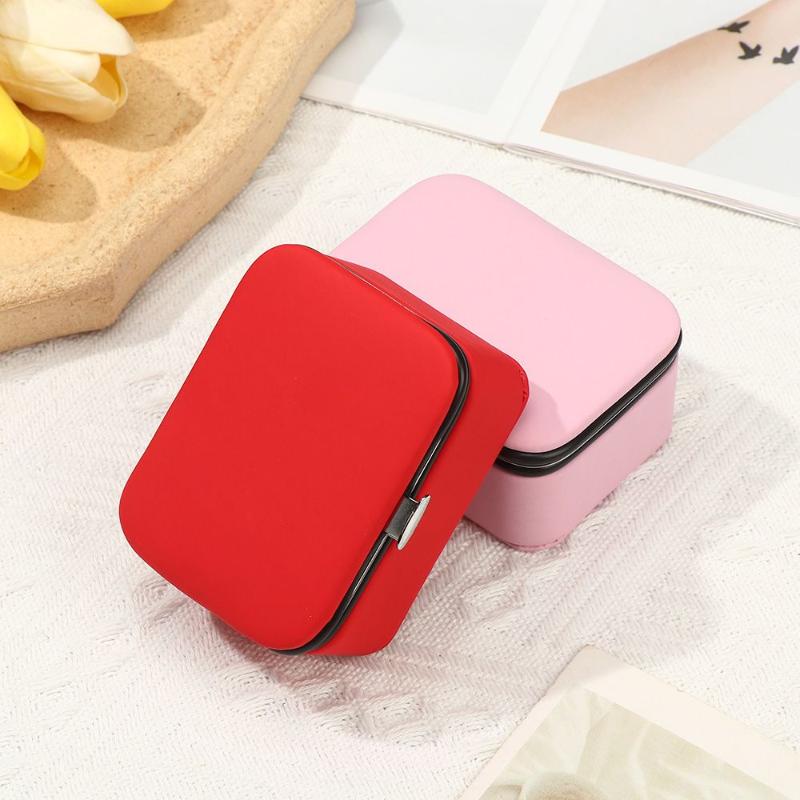 

Jewelry Pouches, Bags Girl PU Leather Case Boxes Travel Portable Display Box Storage Organizer, Pink;blue
