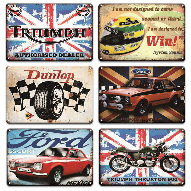 

Ford - car metal panel, garage decoration, retro, BSA, Land Rover, parking only, tin poster, mural art board