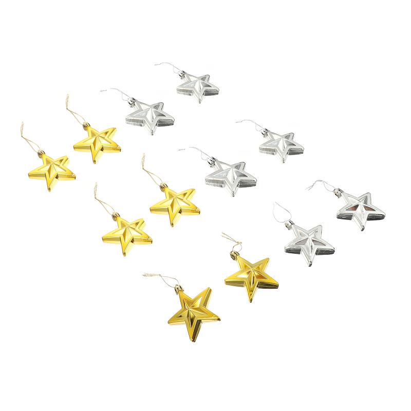 

Christmas Decorations 2 Sets Delicate Xmas Tree Hanging Star Shaped Pendants