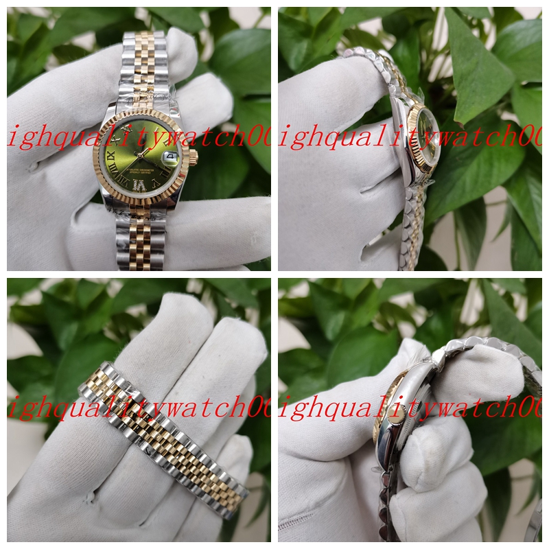 

fantastic ETA 2813 Movement Automatic Ladies Watches 31MM Green Dial Sapphire Glass High Quality Two Tone Gold Jubilee Bracelet Stainless Steel Women's