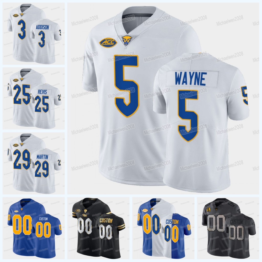 

Custom NCAA College Pitt Panthers Football Jersey Curtis Martin Rashad Weaver Curtis Martin Israel Abanikanda Larry Fitzgerald Kenny Pickett Taysir Mack, Men