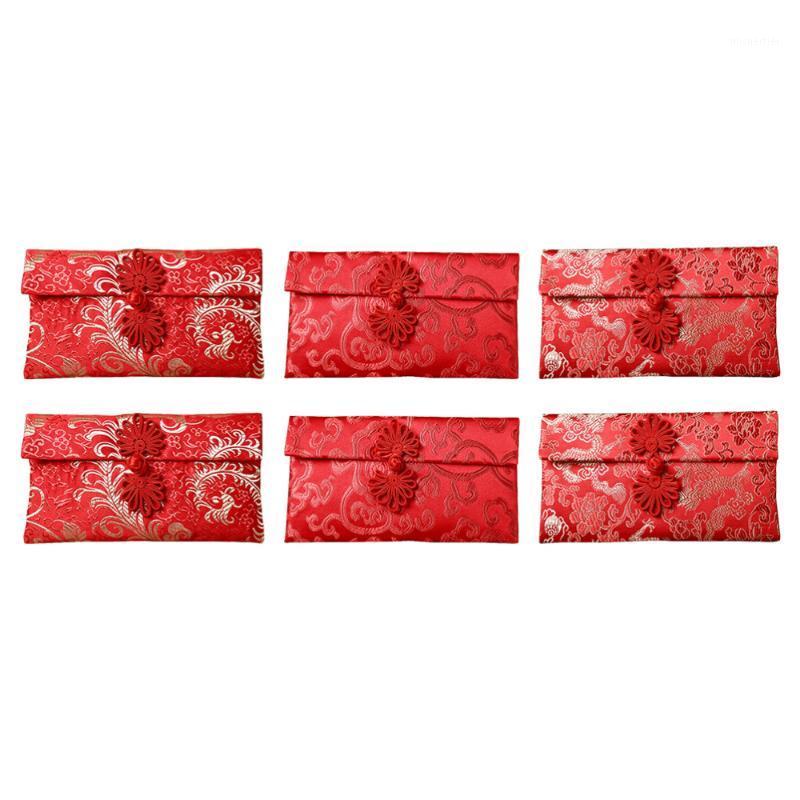 

Gift Wrap 6pcs Chinese Knot Red Packets Year Brocade Exquisite Envelopes