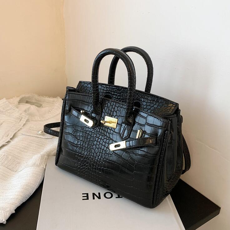 

Factory wholesale women leather shoulder bag simple solid color embossed womens handbags large Alligator handbag summer Joker Candy-colored Messenger bags
