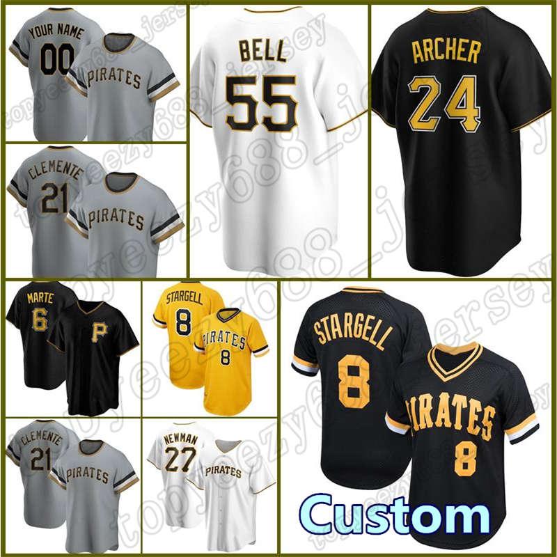 

Custom Pirates Jersey 21 Roberto Clemente 8 Willie Stargell 55 Josh Bell Pittsburgh Baseball 6 Starling Marte Parker Archer Tekulve Mens, Blue;black