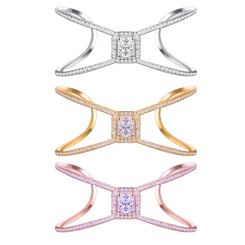 

Bangle Cuff Charm Bangles Jewelry Crystal Stone Rose Gold Color Luxury African Designer Dubai Bracelets For Women