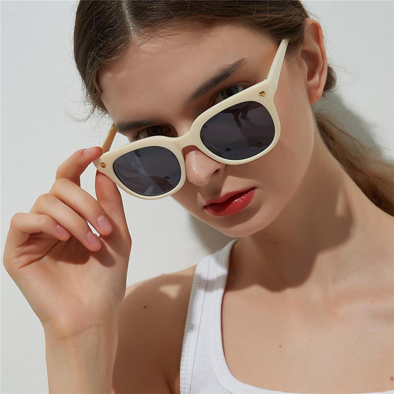 

Sunglasses 2021 Square Meter Nail Ladies Frame Glasses Europe And The United States, White;black