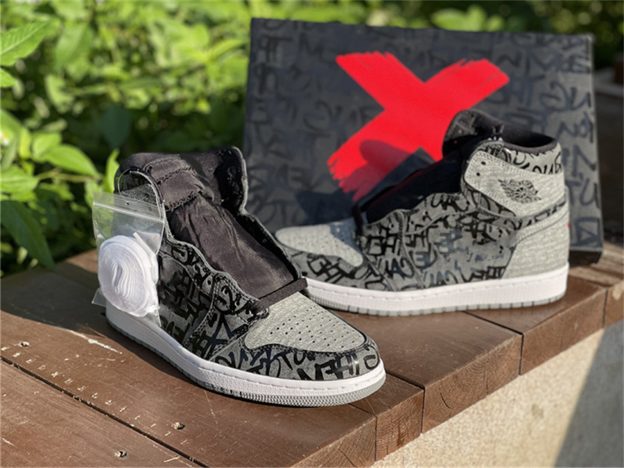 

Shoes Authentic 1 High OG Rebellionaire Men Women Black White Particle Grey With X Outdoor Sports Sneakers With Original US4-13