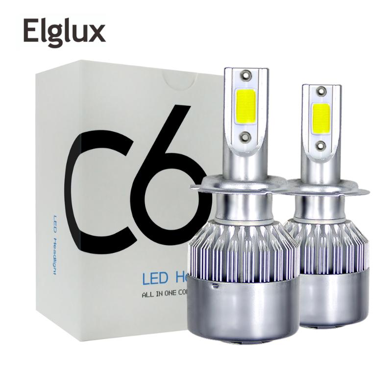 

Car Headlights 2pcs C6 LED 72W 8000LM COB Auto Headlamp Bulbs H1 H3 H4 H7 H11 880 9004 9005 9006 9007 Styling Lights