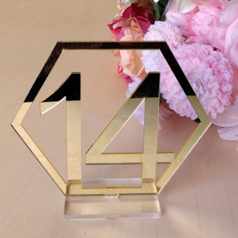

1-20 Wedding Table Numbers Acrylic Mirror Silver Placeholders Stands Cards Plate Decors For Party Decoration