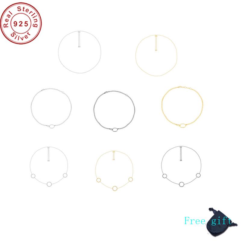 

Chains S925 Sterling Silver Simplicity Clavicle Chain Circle All-match Classic Bottom Chopin Monaco Jewelry
