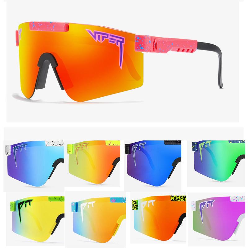 

Cycling glasses wides BRAND Rose red pit viper Sunglasses double wide polarized mirrored lens tr90 frame uv400 protection wih case, White;black