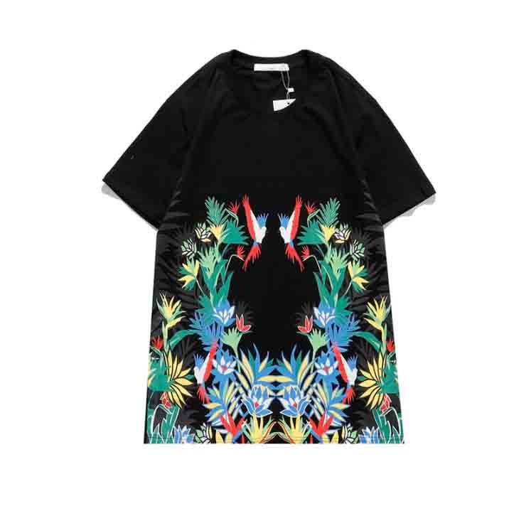 

21ss Designer Men Women T-shirt New Arrival Spring Flower Printing T-shirt Fashion Men WomenComfort Cool Tee S-2XL, White;black
