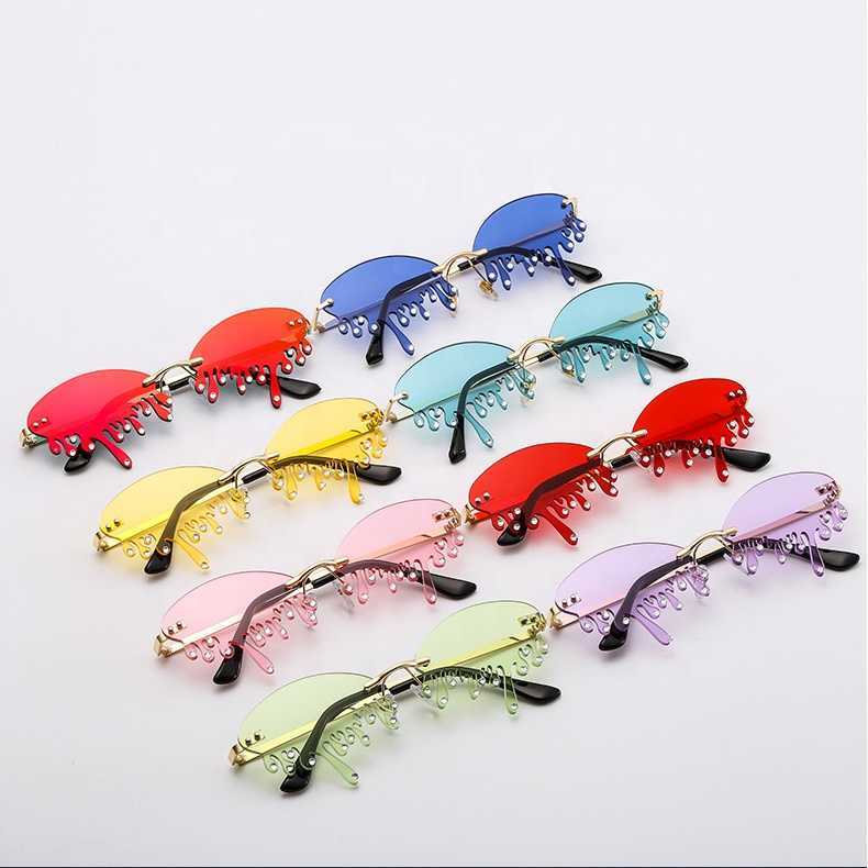 

Drip Fire Sunglass Diamond Rimls Women Sun Glass Sunglass 2021