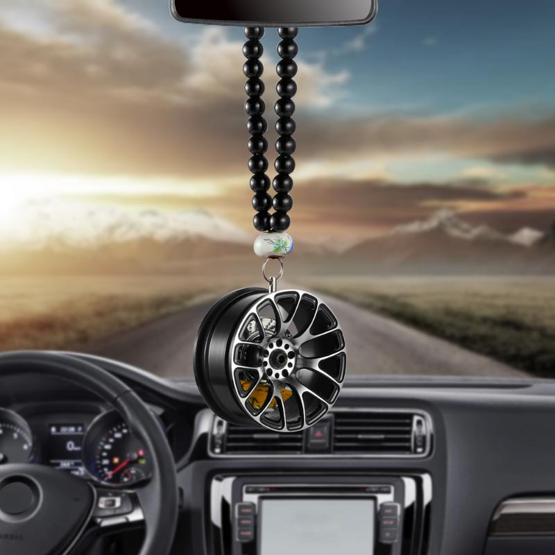 

Car Pendant Decoration Metal Wheel Hub Hanging Ornaments Auto Interior Rear View Mirror Accessories Automobiles Gift Decorations