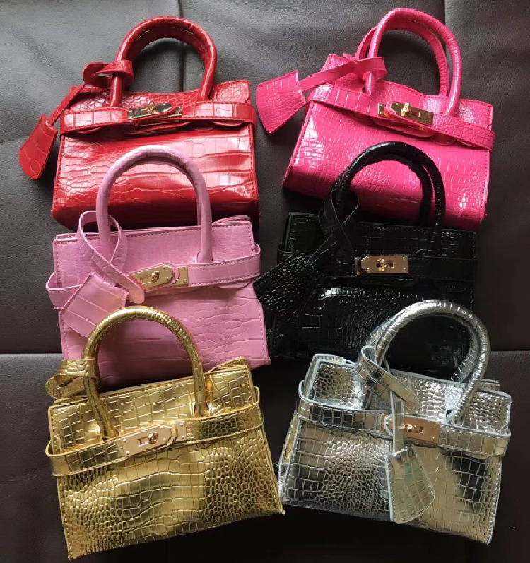 

Fashion Kids Handbags Tote Girls Mini Princess Purses High Quality Children Stone Texture Button Shoulders Bags PU Strap Snack Candy Bag Christmas Gifts, As show