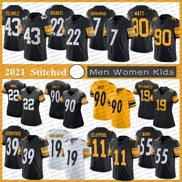 

11 Chase Claypool 22 Najee Harris 7 Ben Roethlisberger Football Jerseys Mens Women Youth 90 T.J. Watt 39 Minkah Fitzpatrick Polamalu Smith-Schuster Devin Bush Shazier, My store(lzyhome)