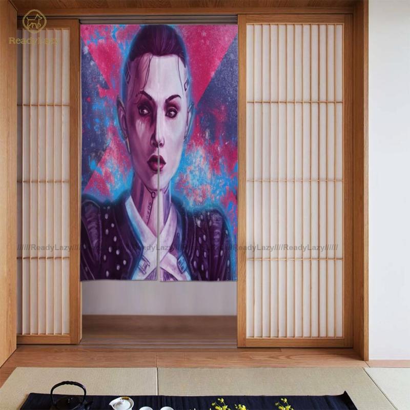 

Mass Effect Curtains Blockout Retro Door Curtain Bedroom Double & Drapes