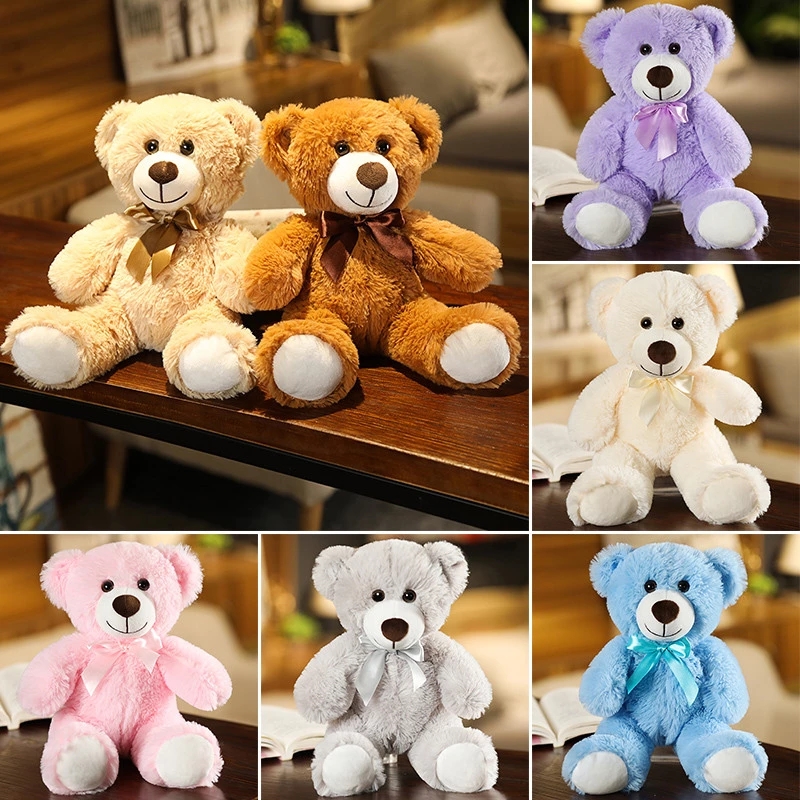 

Small Teddy Bear Plush Toys For Girls Soft Cute Stuffed Animals Plushie Kawaii Room Decor Baby Companion Doll Gifts For Children
