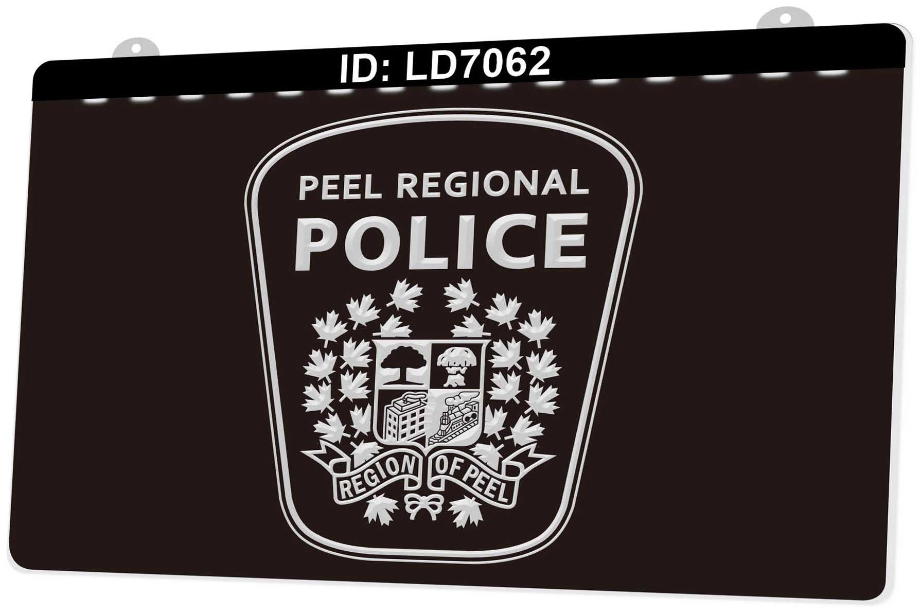 

LD7062 Peel Regional Police 3D Engraving LED Light Sign Wholesale Retail
