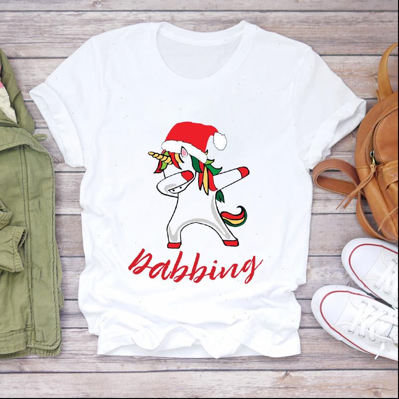 

Women Christmas Womens Tops Funny 90s Clothing Cartoon Printing Holiday Print Lady Tshirt Ladies Graphic T shirts Top Female Tee, White