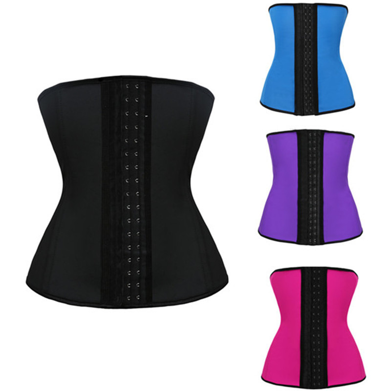 

Woman Bustiers Latex Corset Steel Bone Korsetten Women Bodices straitjacket Shapewear Waist Trainer Slimming Latex corsets and bustiers, Black