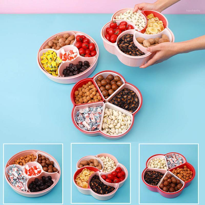 

Storage Bottles & Jars Veggie Snack Platter Tray Candy Dried-Fruit Container Food Devided Box Dessert Plate Home Kitchen Supply