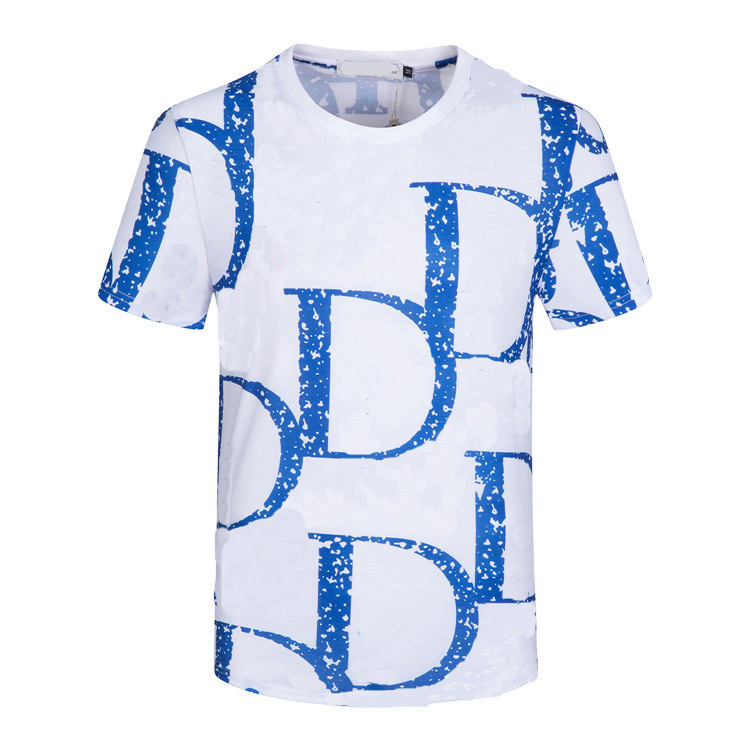 

Fashion Mens Designer T Shirt High Quality Womens D Letter Print Short Sleeve Round Neck Cotton Tees Polo Size M-3XL, White;black