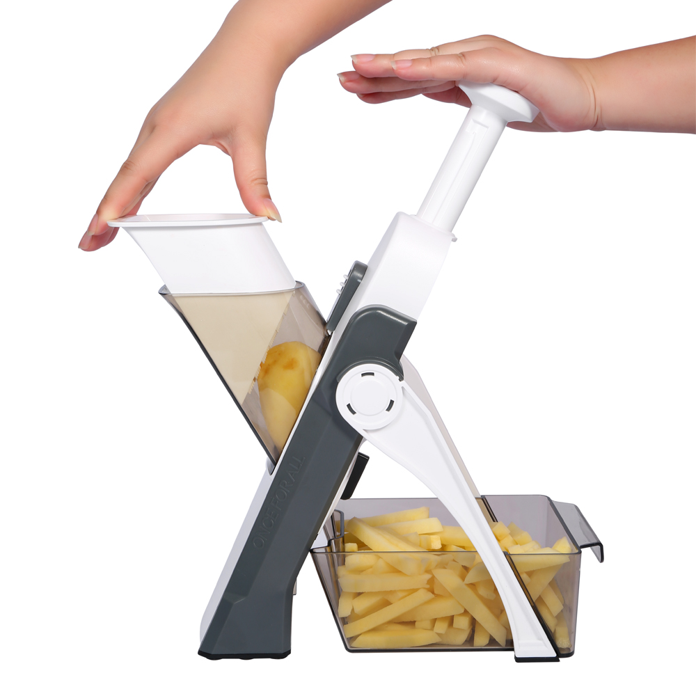 

Kitchen Accessories Mandoline Slicer ONCE FOR ALL. Vegetable Slice Food Chopper Cutter Dicer Fruit French Fry Julinner