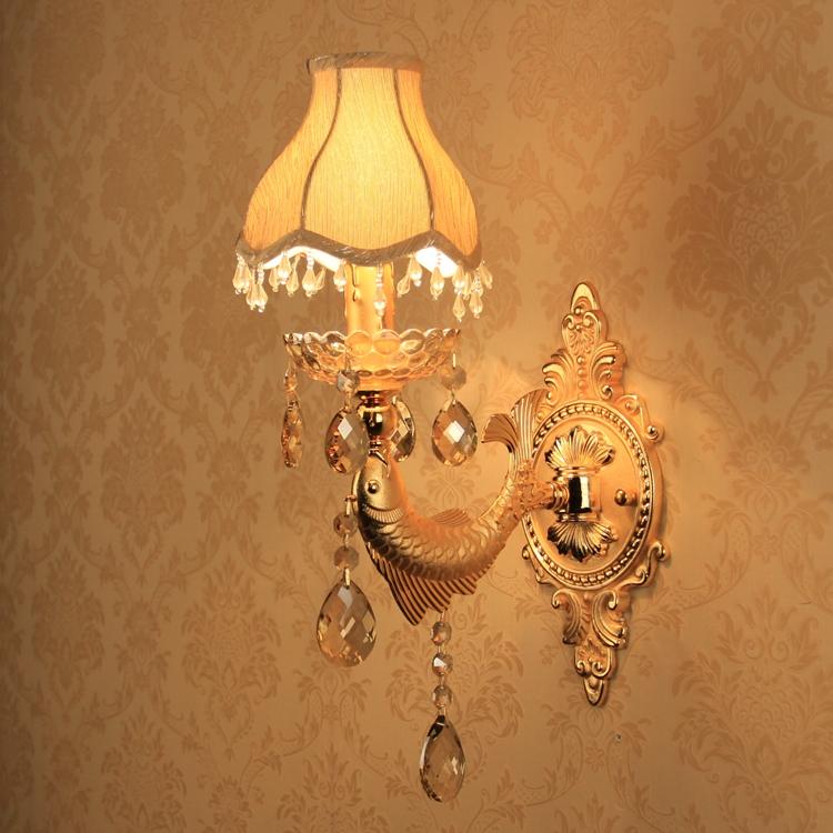 

Wall Lamp Home Led Mirror Light Modern Candle Lights With Shade Hallway Gold Fish Fixtures Sconce Walkway
