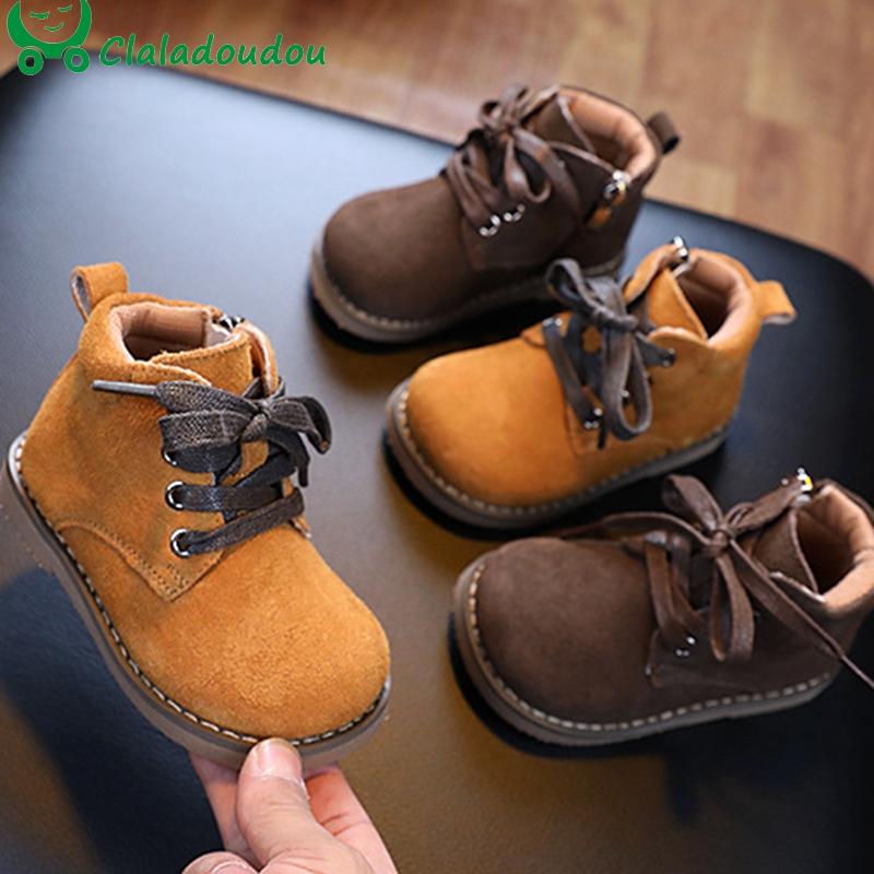 

Boots 13.5-15.5cm Boys Genuine Leather For Autumn,Coffee Yellow British Style Retro Ankle Toddler,Baby Sneakers, Black;grey