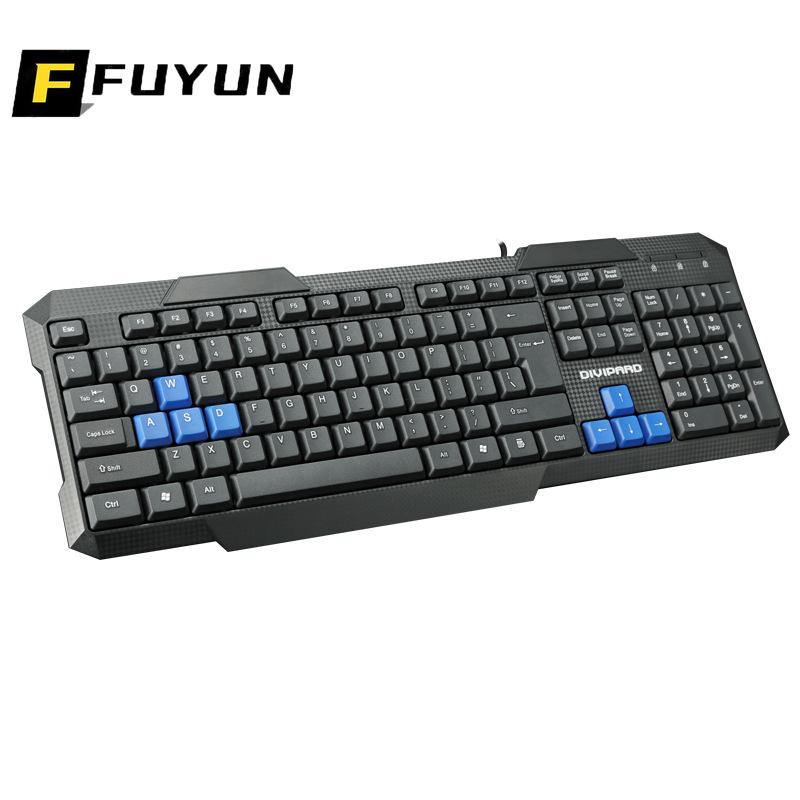 

Keyboards FUYUN Keyboard Wired Office 104 Keys For Windows PC Compatible USB Game Paste Light Portable F43
